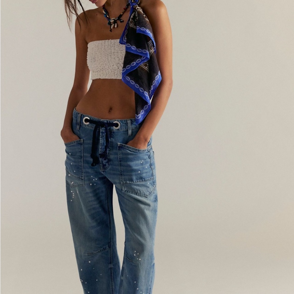 We The Free Distressed Blue Boyfriend Jeans